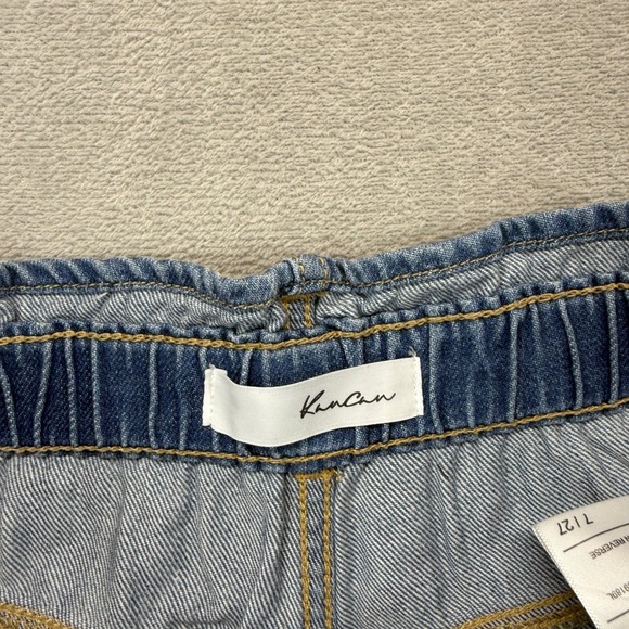 KanCan Jean Women 7/27 Darel Ultra High Rise Paperbag Mom Distressed Light Denim - Picture 7 of 16